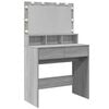 vidaXL Schminktisch mit LED-Beleuchtung Grau Sonoma 80x41x134,5 cm