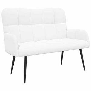 vidaXL 2-Sitzer Sofa Wei&szlig; 115 x 61 x 87 cm Stoff