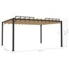 vidaXL Pergola mit Lamellendach 3x4 m Taupe Stoff und Aluminium