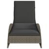 vidaXL Sonnenliege mit Auflage Grau 60x205x73 cm Poly Rattan