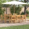 vidaXL Garten Essgruppe 9 pcs Braun Massivholz Teak