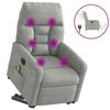 vidaXL Massagesessel Aufstehhilfe Elektrisch Hellgrau Mikrofasergewebe