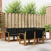 vidaXL Outdoor-Sofagarnitur mit Kissen 7 pcs Nat&uuml;rlich und Schwarz