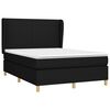 vidaXL Boxspringbett mit Matratze Schwarz 140x190 cm Stoff