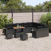 vidaXL Gartensofa-set 12 pcs Schwarz Poly-Rattan