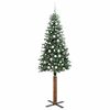 vidaXL Schlanker Weihnachtsbaum mit 300 LEDs mit St&auml;nder Gr&uuml;n 210 cm