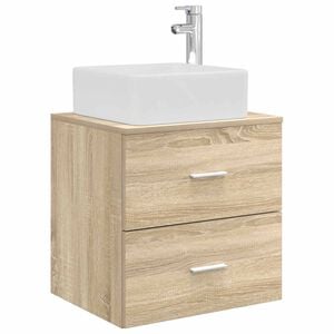 vidaXL Wandmontierte Waschtisch Sonoma-Eiche 53 x 34,5 x 63 cm