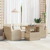 vidaXL Garten-Sofa-Set mit Speicher 7 pcs Beige Poly Rattan