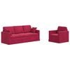 vidaXL Sofa 2 pcs Weinrot