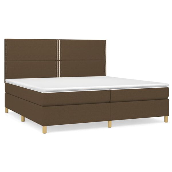vidaXL Boxspringbett mit Matratze Dunkelbraun 200x200 cm Stoff