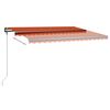 vidaXL Markise Manuell Einziehbar mit LED 450x300 cm Orange und Braun