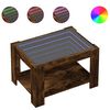 vidaXL LED-Couchtisch R&auml;uchereiche 73x53x45 cm Holzwerkstoff