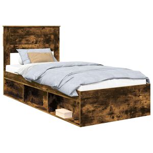 vidaXL Bettrahmen Uni R&auml;uchereiche 90 x 190 cm Massives Kiefernholz
