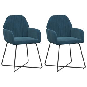 vidaXL Esszimmerst&uuml;hle 2 stk. Samt Blau 55 x 50 x 84 cm