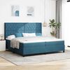 vidaXL Boxspringbett mit Matratze mit Kopfteil Blau 200 x 200 cm Samt