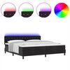 vidaXL LED Boxspringbett mit Matratze Schwarz 200 x 200 cm Samt