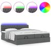 vidaXL Ottoman-Bett mit Matratzen & LEDs Dunkelgrau 180x200 cm Stoff