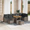 vidaXL Garten-Sofa-Set mit Kissen mit Speicher mit Kissen 9 pcs Grau