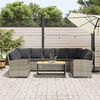 vidaXL Gartensofa mit Kissen Hellgrau Poly Rattan