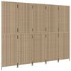 vidaXL Paravent 5-tlg. Beige Poly Rattan
