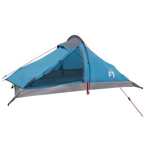vidaXL Trekkingzelt 4 Personen Blau 185T Polyester mit PU-Beschichtung