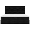 vidaXL Ottoman-Bett mit Matratzen & LEDs Schwarz 180x200 cm Stoff