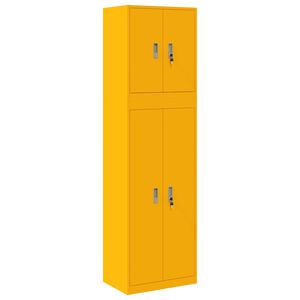 vidaXL Aufbewahrungsschrank 2 stk. Senfgelb 60 x 40 x 210 cm Stahl