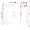 vidaXL Sideboard Sonoma-Eiche 90x34x80 cm Holzwerkstoff