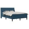 vidaXL Bettgestell mit Matratze mit Matratze Blau 180 x 200 cm Samt