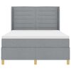 vidaXL Boxspringbett mit Matratze Hellgrau 160 x 200 cm Stoff