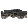vidaXL Gartensofa-set 9 stk. Grau und Dunkelgrau Poly-Rattan