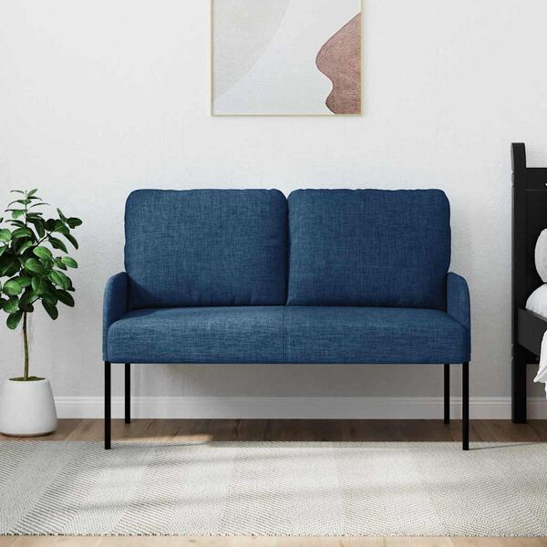 vidaXL Sofas mit Kissen 110cm Blau Sperrholz