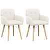 vidaXL Esszimmerst&uuml;hle 2 stk. Boucl&eacute; Creme 59 x 56,5 x 85 cm