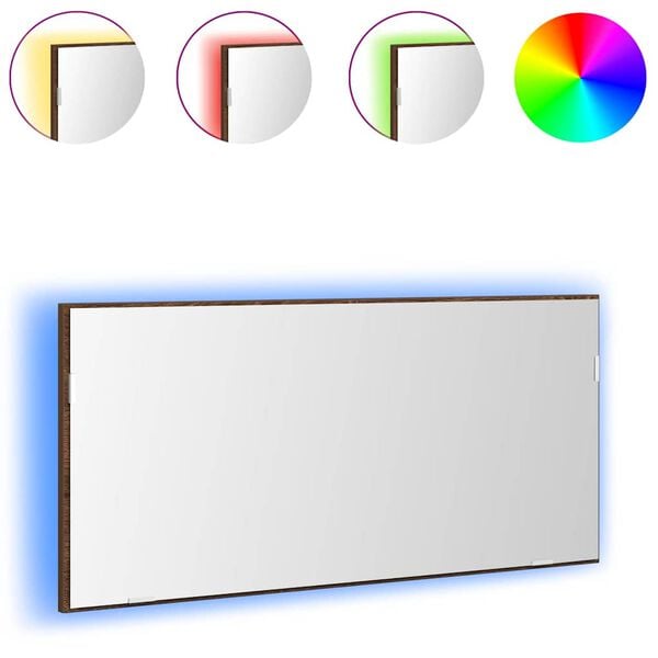 vidaXL Spiegel Braun Eichen-Optik 80 x 37 cm Glas und engineered Holz