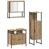 vidaXL Badezimmerm&ouml;bel-Set mit Regal mit T&uuml;r 3 pcs Braun Holzwerkstoff