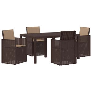 vidaXL Garten Essgruppe mit Kissen 5 pcs Braun und Taupe PP