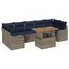 vidaXL Gartensofa-set 8 stk. Grau und Marineblau Poly-Rattan