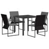 vidaXL Garten Essgruppe 5 pcs Schwarz und Anthrazit 80 x 80 x 73 cm