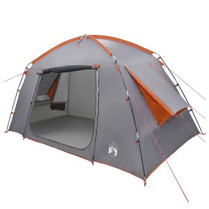 vidaXL H&uuml;tten-Zelt 4 Personen Grau und Orange Polyester