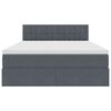 vidaXL Bett mit Stauraum und LED mit LED Dunkelgrau 140 x 200 cm Samt