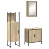 vidaXL Badezimmerm&ouml;bel-Set mit Regal mit T&uuml;r 3 pcs Braun Holzwerkstoff