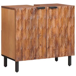 vidaXL Waschbeckenschrank Braun 62 x 33 x 58 cm Massivholz Mango