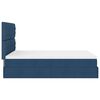 vidaXL Ottoman-Bett mit Matratze & LEDs Blau 140x200 cm Stoff