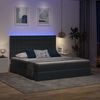 vidaXL Bett mit LED-Lichtleisten Dunkelgrau 200 x 200 cm Samt