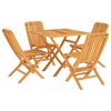vidaXL 5-tlg. Garten-Essgruppe Massivholz Teak