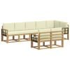 vidaXL Outdoor-Sofagarnitur 8 stk. Wei&szlig; und Creme Polyester