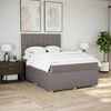 vidaXL Boxspringbett mit Matratze Taupe 160x200 cm Stoff