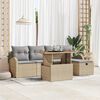 vidaXL Gartensofa-set mit Kissen mit Speicher 6 pcs Beige Poly-Rattan