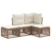vidaXL Gartensofa-set 4 pcs Beige Poly-Rattan