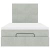 vidaXL Ottoman-Bett mit Matratzen & LEDs Hellgrau 120x190 cm Samt